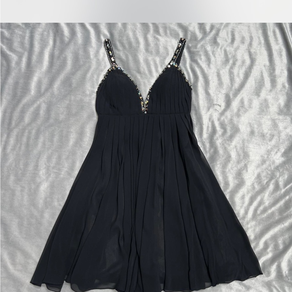 Y2K Karishma Black Embellished Cocktail Dress